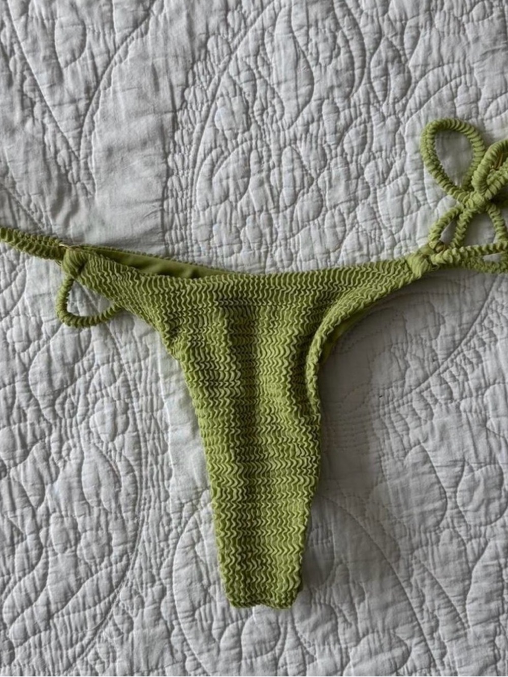 Monday Swimwear Avocado Crinkle Hanalei Bottom